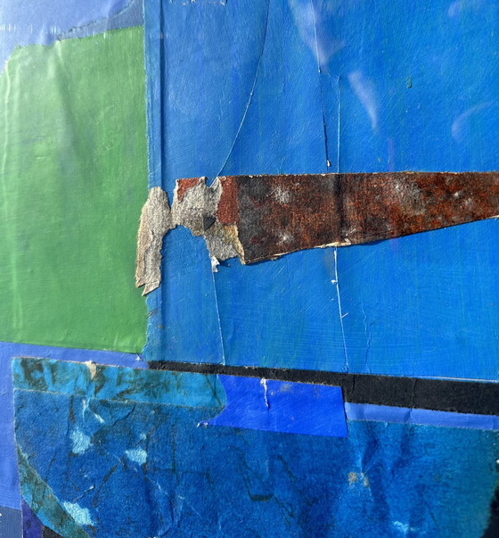 Image 1 of Vintage-Malerei, die Decoupage und Collage kombiniert, 1960