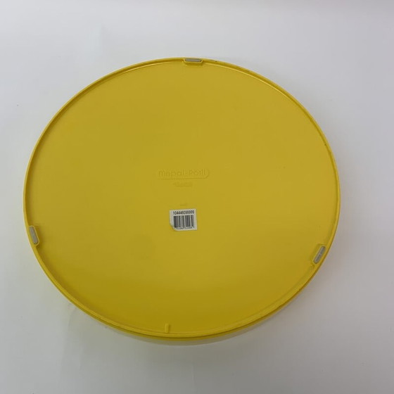 Image 1 of Vintage Serviertablett aus Metall und gelbem Kunststoff, Dänemark 1970