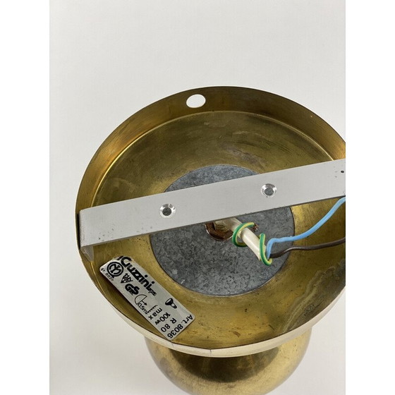 Image 1 of Paar kugelförmige Wandlampen aus Messing für Guzzini, 1970