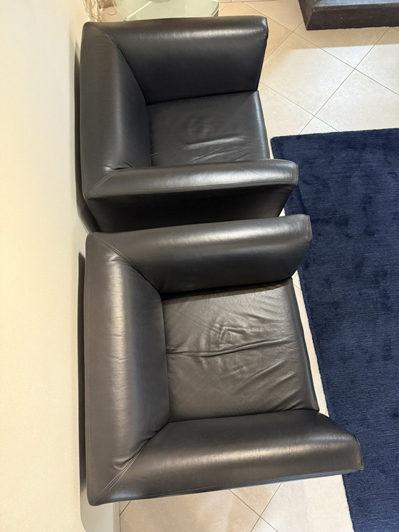 Image 1 of 2X Gelderland 4800 Sessel | Machucado Leder Schwarz