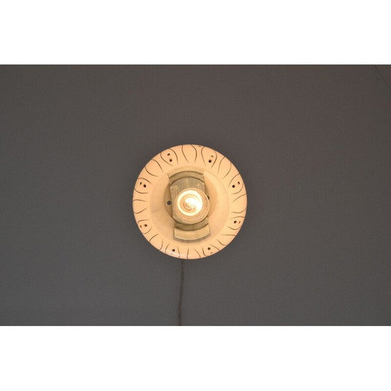 Image 1 of Vintage Hängeleuchte aus Glas und Metall, Tschechoslowakei 1960