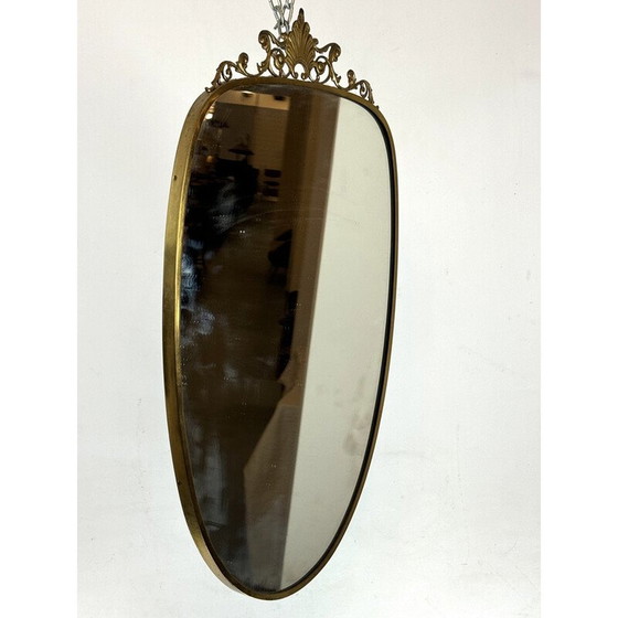 Image 1 of Vintage-Spiegel mit Messingrahmen, Italien 1950