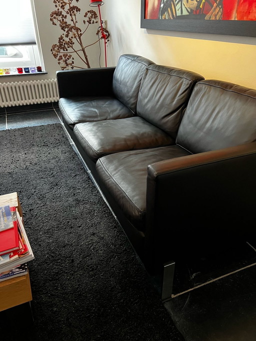 Desede DS 118 Schwarzes Leder 3-Sitzer Sofa