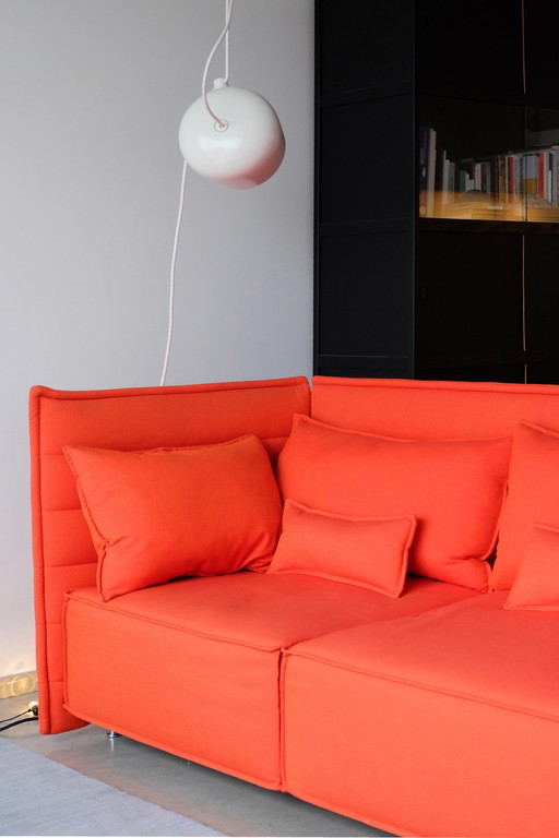 Rot/Orange Vitra Alcove Plume - 3-Sitzer
