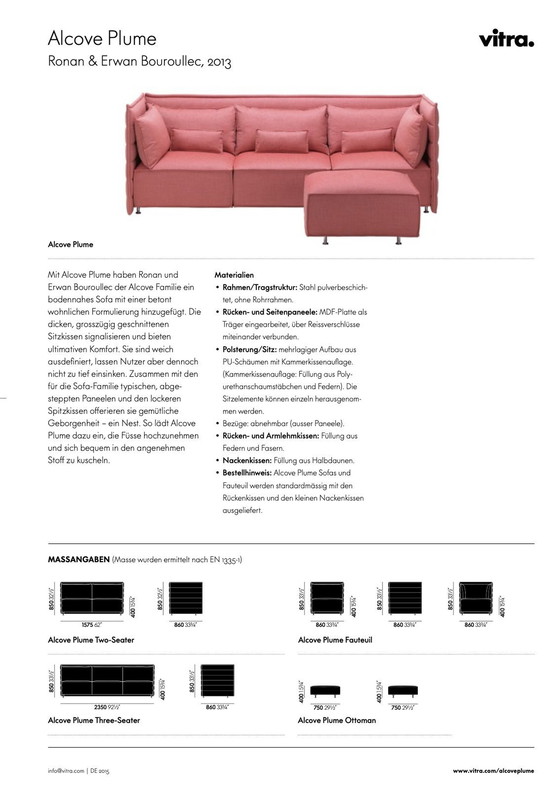 Image 1 of Rot/Orange Vitra Alcove Plume - 3-Sitzer