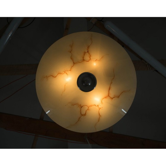 Image 1 of Vintage-Hängeleuchte aus Glas und poliertem Metall für Napako, 1960