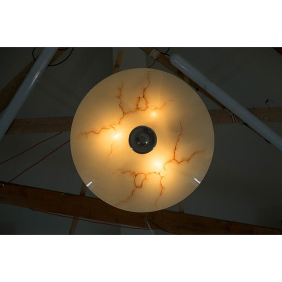 Image 1 of Vintage-Hängeleuchte aus Glas und poliertem Metall für Napako, 1960