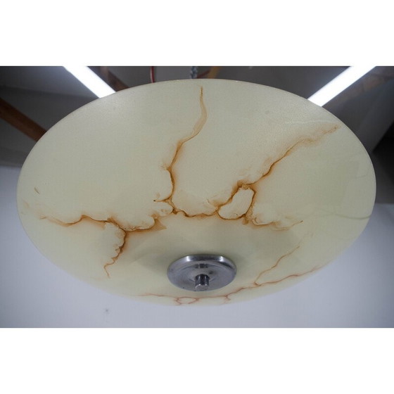 Image 1 of Vintage-Hängeleuchte aus Glas und poliertem Metall für Napako, 1960