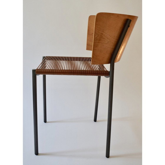 Image 1 of Vintage Lila Hunter Stuhl aus Sperrholz und Pvc-Draht von Philippe Starck für Xo, 1988