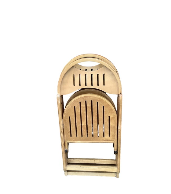 Image 1 of Paar 2 Mid-Century-Klappstühle aus Buche