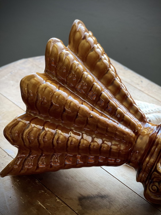 Image 1 of Vase, Topfuntersetzer Majolika-Stil Keramik Handwerk unter Rocaille-Dekor