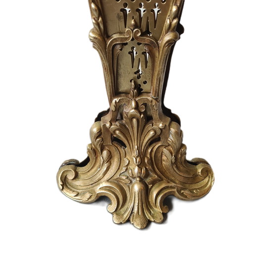 Image 1 of Vintage Französisch Messing/Bronze Pfau Kaminschirm