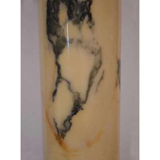 Image 1 of Mid Century Stehleuchte mit Marmorsockel und -stiel und Lampenschirm, Italien 1970