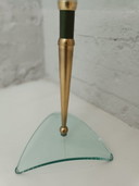 Hollywood Regency Beistelltisch Glas Messing
