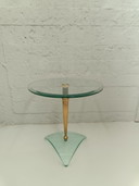 Hollywood Regency Beistelltisch Glas Messing