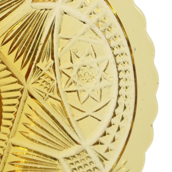 Image 1 of Vintage Art Deco Flache Obstschale Bernstein