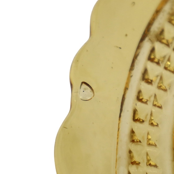 Image 1 of Vintage Art Deco Flache Obstschale Bernstein