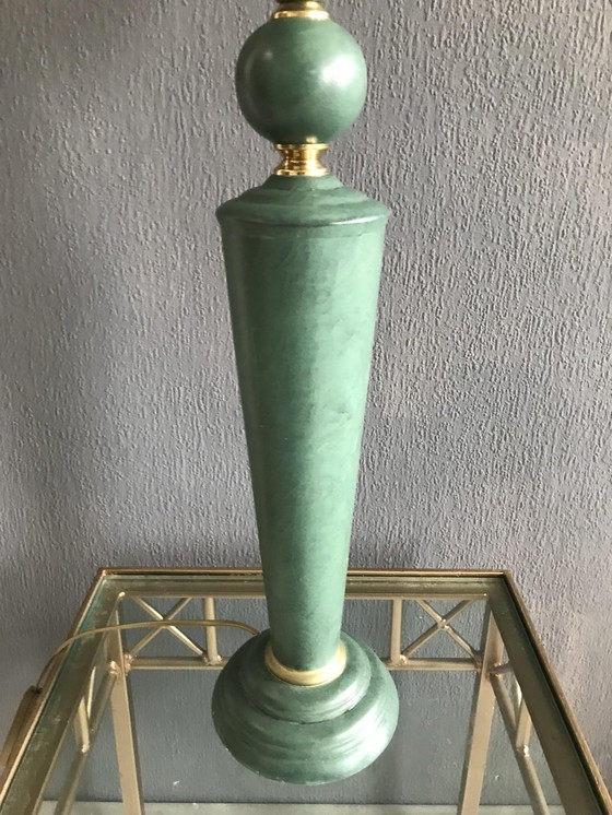 Image 1 of Art Deco Tischlampe mit Glasschirm