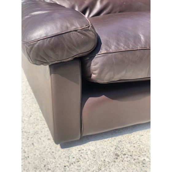 Image 1 of Paar 3-Sitzer-Sofas aus Vintage-Schokoladenleder von Tito Agnoli für Poltrona Frau, 1970