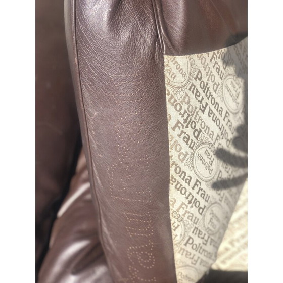 Image 1 of Paar 3-Sitzer-Sofas aus Vintage-Schokoladenleder von Tito Agnoli für Poltrona Frau, 1970