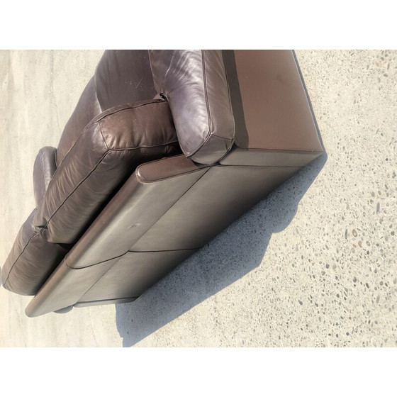 Image 1 of Paar 3-Sitzer-Sofas aus Vintage-Schokoladenleder von Tito Agnoli für Poltrona Frau, 1970