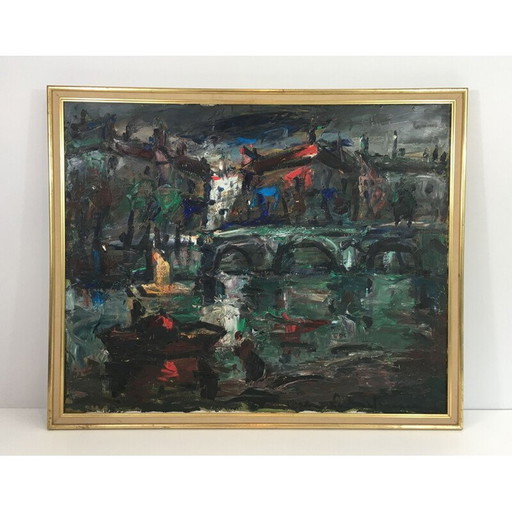 Vintage Öl auf Leinwand, 1960