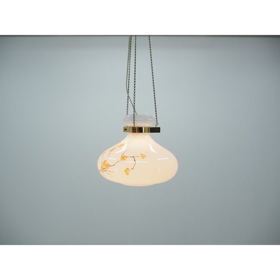 Image 1 of Kronleuchter aus Glas und Messing aus der Jahrhundertmitte, Europa, 1970er Jahre