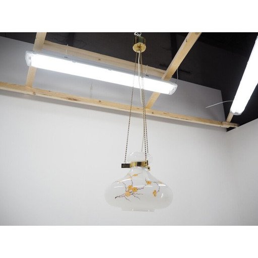 Kronleuchter aus Glas und Messing aus der Jahrhundertmitte, Europa, 1970er Jahre