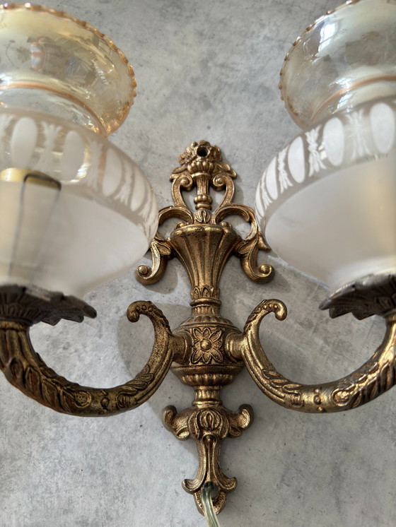 Image 1 of Vintage Wandlampe aus Glas