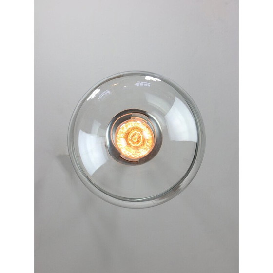 Image 1 of Klassische Kugel-Pendelleuchte aus Glas und Chrom, Italien 1990