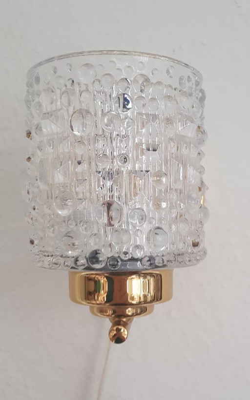 Schwedische Wandlampe mit Messingrahmen