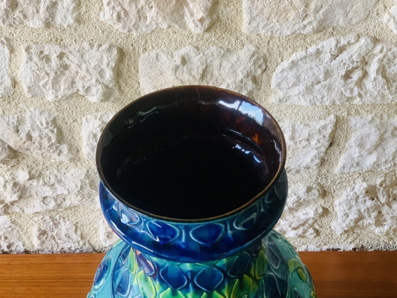 Image 1 of Hohe, Mid-Century, westdeutsche Vase von Bay Keramik, 1960er Jahre