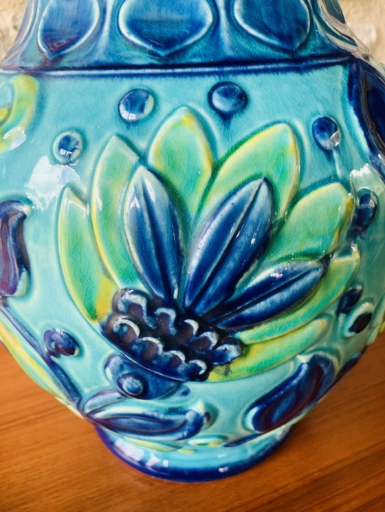 Image 1 of Hohe, Mid-Century, westdeutsche Vase von Bay Keramik, 1960er Jahre