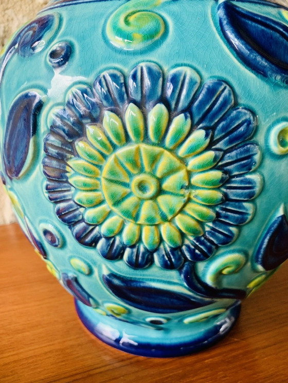 Image 1 of Hohe, Mid-Century, westdeutsche Vase von Bay Keramik, 1960er Jahre