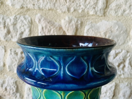 Image 1 of Hohe, Mid-Century, westdeutsche Vase von Bay Keramik, 1960er Jahre