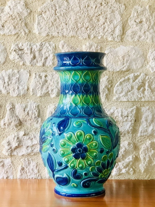 Hohe, Mid-Century, westdeutsche Vase von Bay Keramik, 1960er Jahre