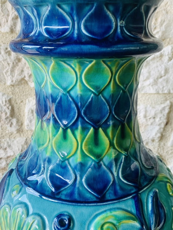 Image 1 of Hohe, Mid-Century, westdeutsche Vase von Bay Keramik, 1960er Jahre