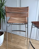 2x Italienische Leder Barhocker, Modell Miss B Von Tito Agnoli