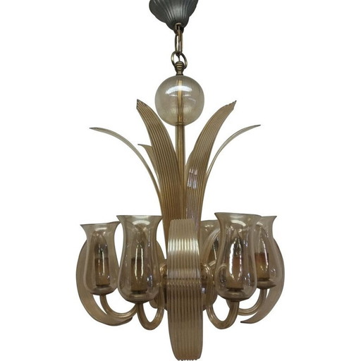 Vintage Glas-Kronleuchter Ardeco, Tschechoslowakei 1930