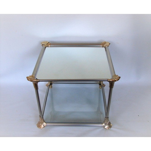 Vintage Couchtisch aus Aluminium und Glas, 1970