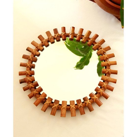 Image 1 of Spiegel aus Weidengeflecht, Italien 1960