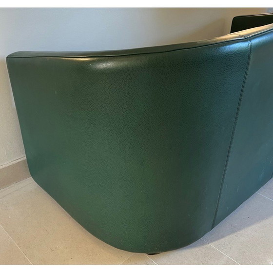 Image 1 of Vintage-Dreisitzer-Sofa aus grünem Leder, 1980