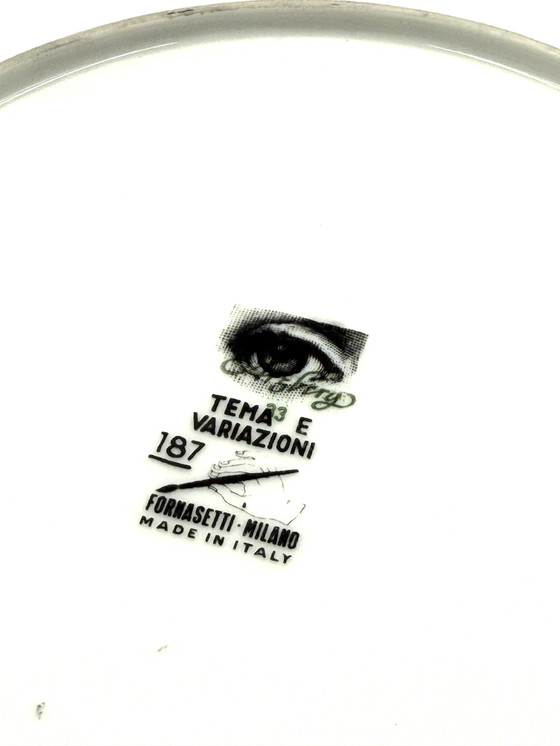 Image 1 of Piero Fornasetti, Mod. 187 Serie "Tema E Variazioni" Porzellanteller, Fornasetti, ca. 1960