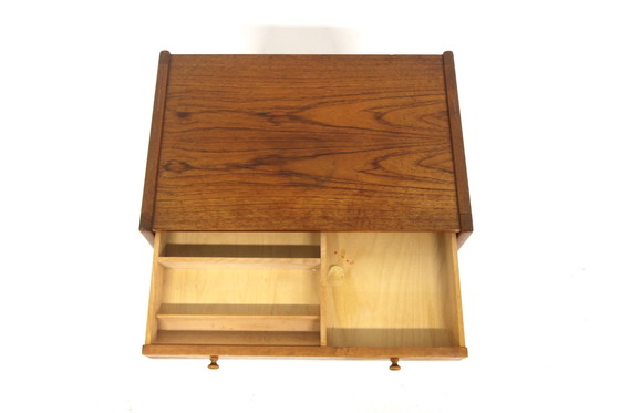 Image 1 of  Skandinavische Arbeiterin aus Teakholz und Rattan, Schweden, 1960