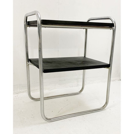 Image 1 of Modernistischer Beistelltisch aus Holz und Stahlrohr, 1930er Jahre