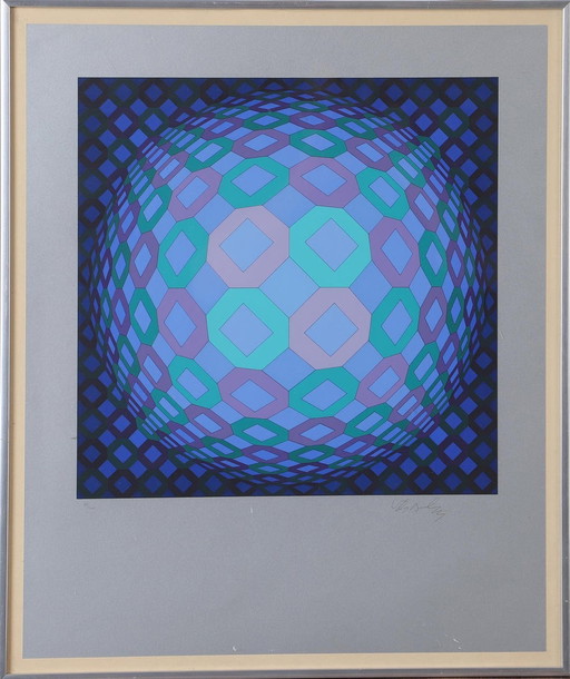 Signierte Lithografie von Victor Vasarely