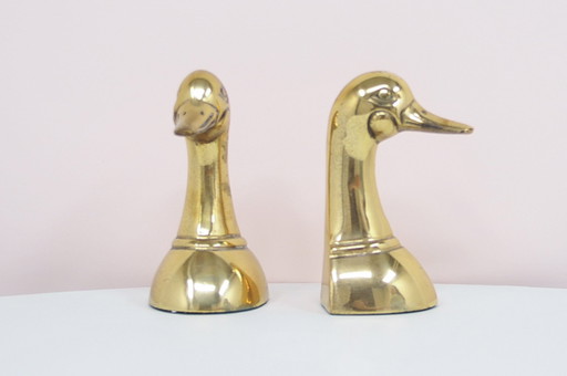 Buchständer-Set Ente aus Bronze