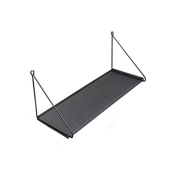 Image 1 of Mid-Century Zeitschriftenständer und Regal aus perforiertem Metall, 2er-Set