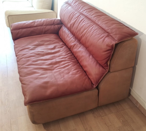 Image 1 of Bogo Sofa aus Leder und Wildleder von Carlo Bartoli für Rossi Di Albizzate, 1970, 2 Exemplare