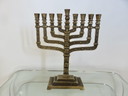 Kerzenhalter "Menorah Chanukka" 9 Kerzen, Aus Messing, 1960